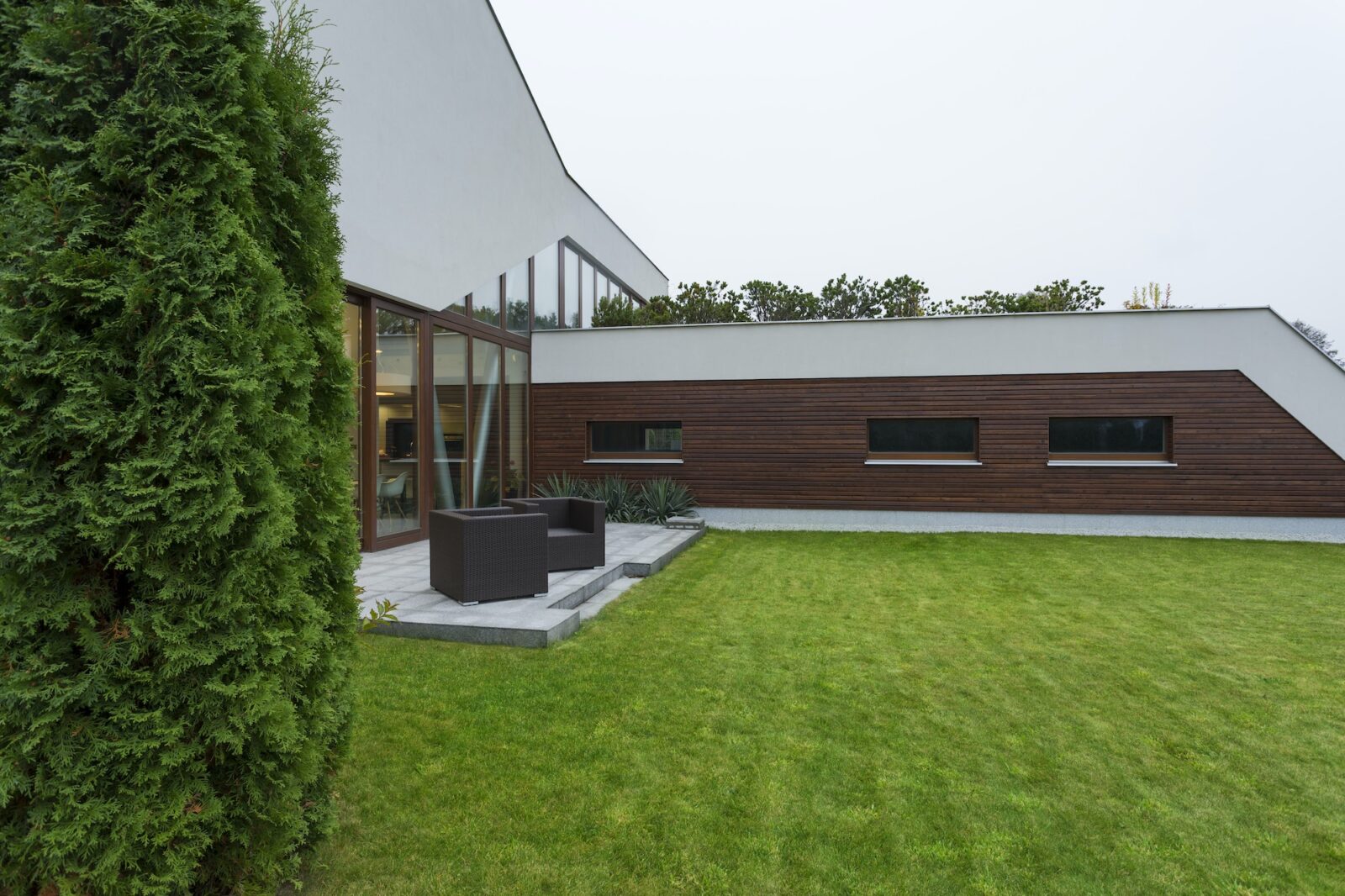 Spacious backyard with porch