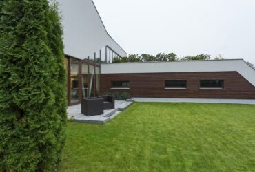 Spacious backyard with porch