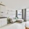 Spacious living room with open kitchen