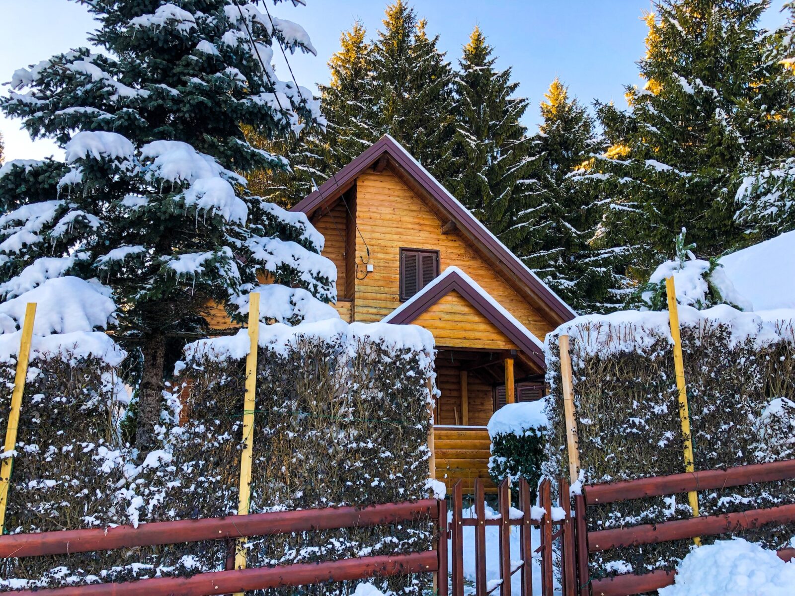 Wooden house,snow,winter,