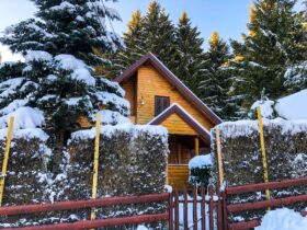 Wooden house,snow,winter,