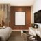 3D illustration Mockup photo frame in bedroom rendering