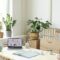Home Office Workplace with Wooden Accents