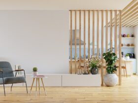 Modern interior room with furniture.