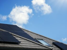 Photovoltaic panels on the house roof