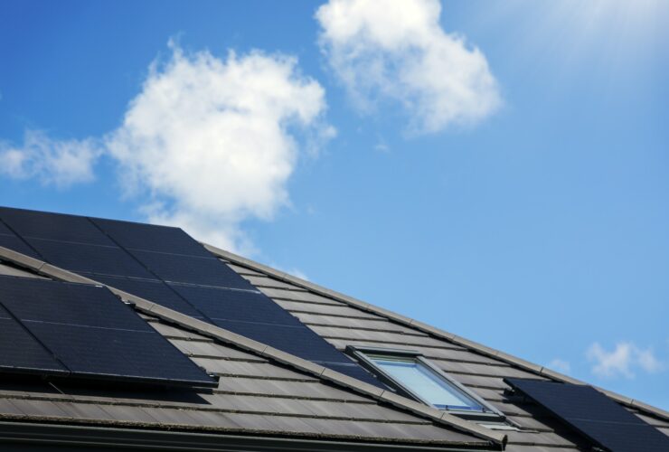 Photovoltaic panels on the house roof