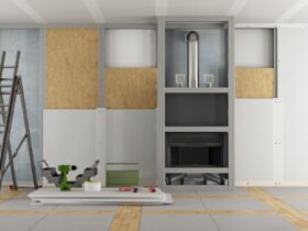 Renovation of an old house with fireplace