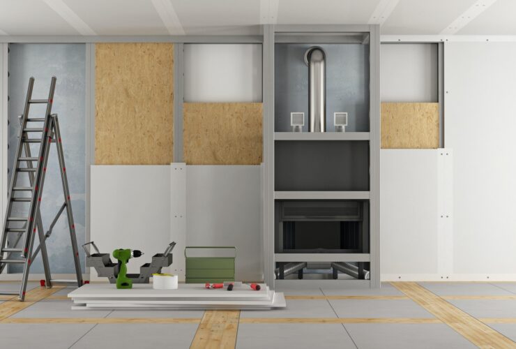 Renovation of an old house with fireplace