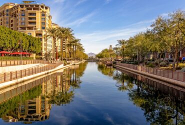Scottsdale Arizona Canal Waterfront Travel Scene