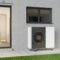 Air heat pump standing outdoors. Modern, environmentally friendly heating