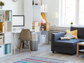 Apartment Interior in White and Blue