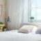 Bedroom in bright colors.