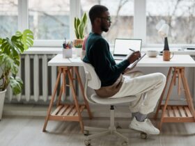 College Student at Desk