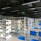 Public Library Interior, modern building with book shelves