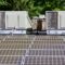 Rooftop solar panels connected to HVAC systems