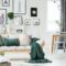 Sofa with cushions and blanket