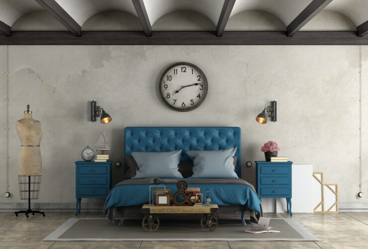 Bedroom in industrial style