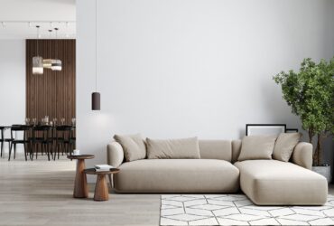 Minimalist modern living room interior background, living room mock up