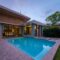 Modern house with a swimming pool, modern pool villa at the beach