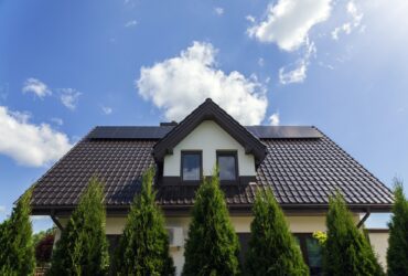 Photovoltaic panels on the house roof