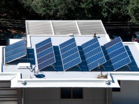 Solar panels on the roof of a house