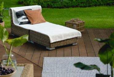 Wooden deck in the garden