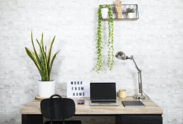 Work space at home. Home office and telecommuting concept