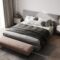 3d rendering of a grey elegant Scandinavian style bedroom