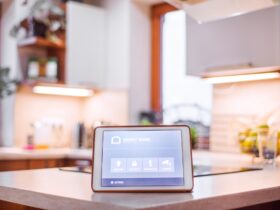 A tablet with smart home screen.