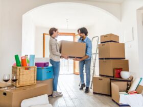 Couple moving into new house
