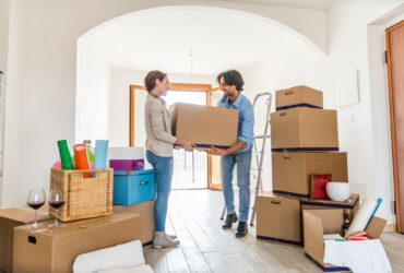 Couple moving into new house