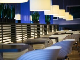 Empty modern restaurant interior