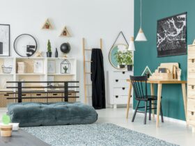 Green kid's room interior