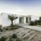 Modern house entrance with garden and wooden deck