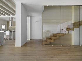 Modern Living Room Interior with Staircase