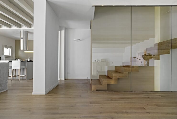 Modern Living Room Interior with Staircase