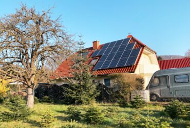 Solar Panels on Roof of Countryside House