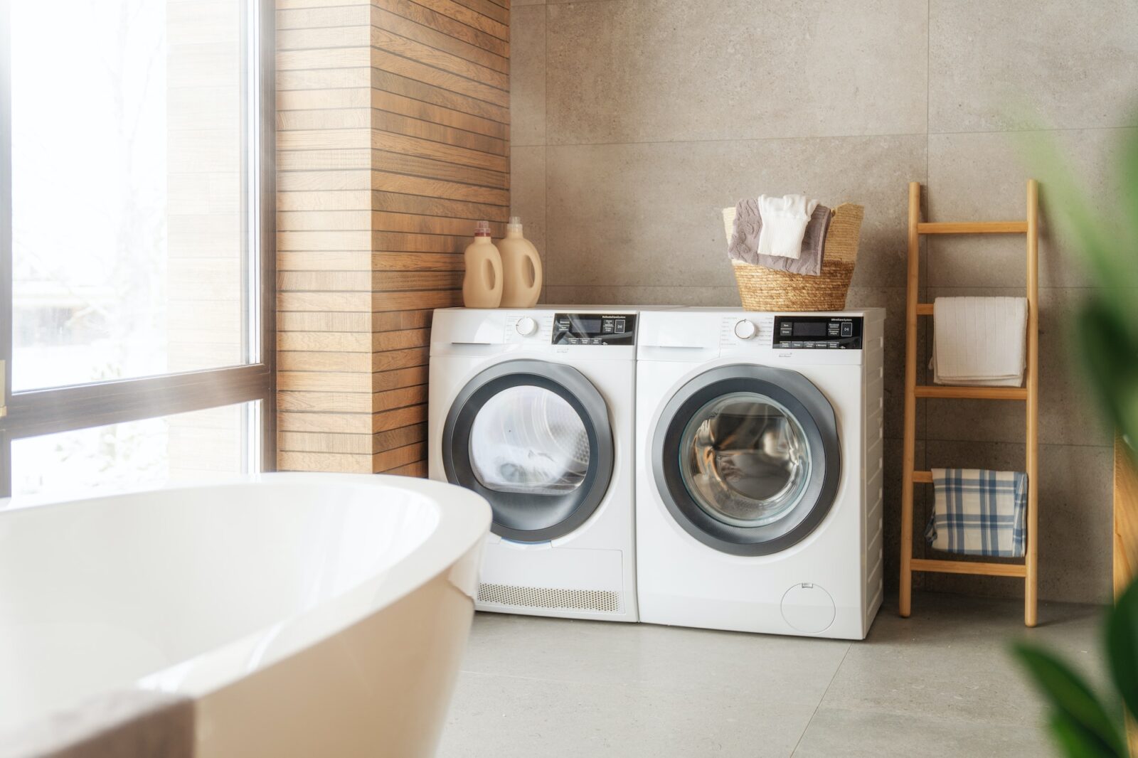 Interior of a real laundry room