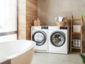 Interior of a real laundry room