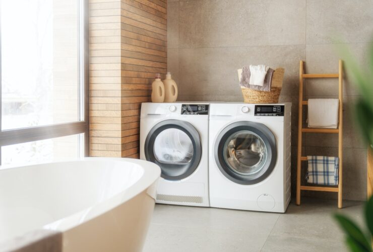 Interior of a real laundry room