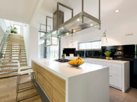 Modern kitchen in minimalistic apartment