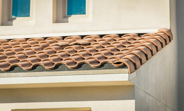 Newly Developed House Roof Tiles Close Up