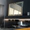 Part of the interior of the kitchen in black, modern minimalism.
