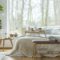 Plants in cozy bedroom interior