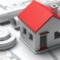 Smoke detector and small house on blueprint drawing background. Fire safety system. 3d illustration