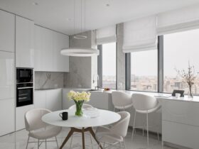 A Modern White Glossy Apartment With An Awesome City View 5
