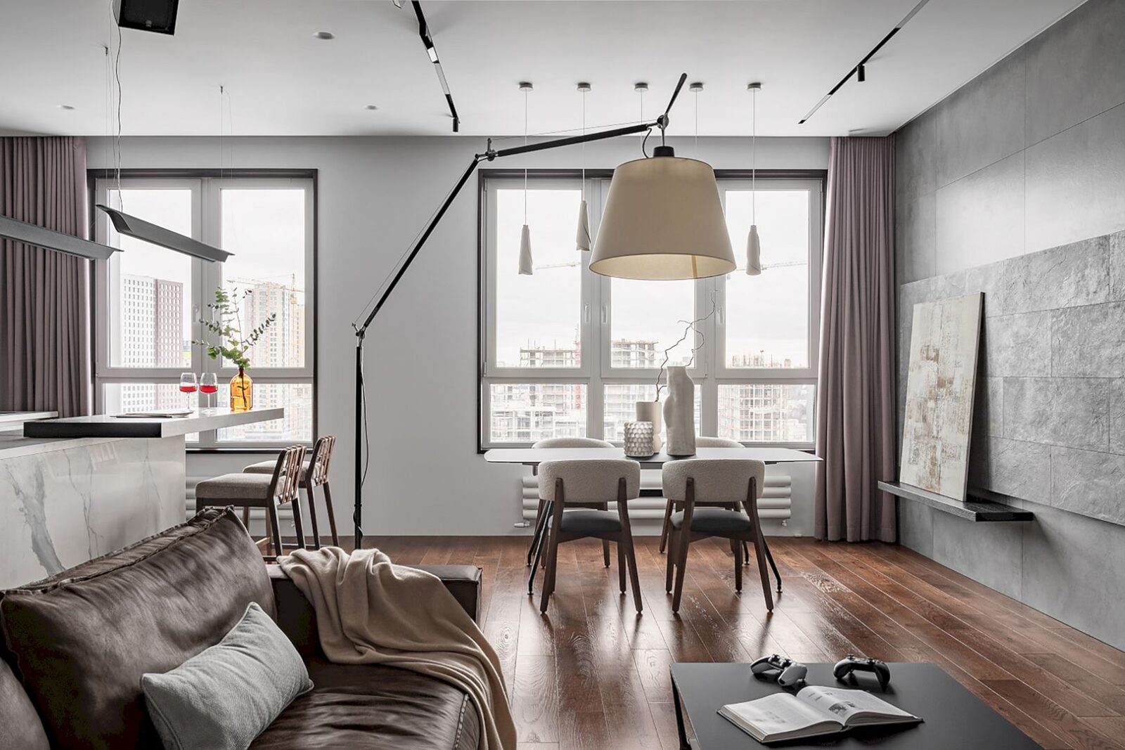 A Three Bedroom Apartment With A Kitchen Island In Moscow 30