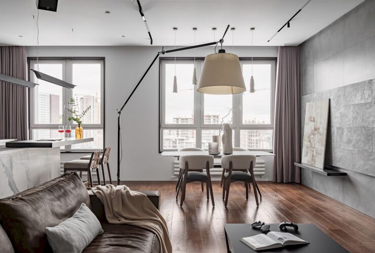 A Three Bedroom Apartment With A Kitchen Island In Moscow 30