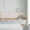 Beadboard paneling backsplash