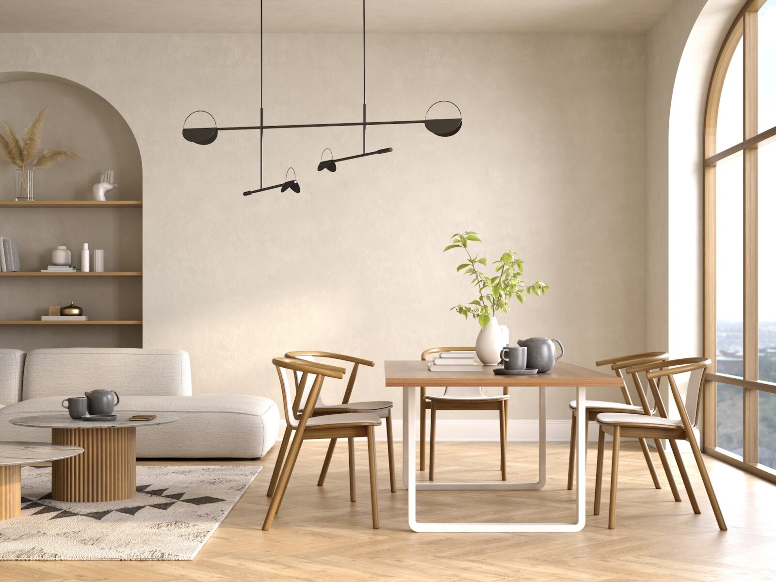 10 Living Room Designs With Clean-Lined Furniture With Casual Materials